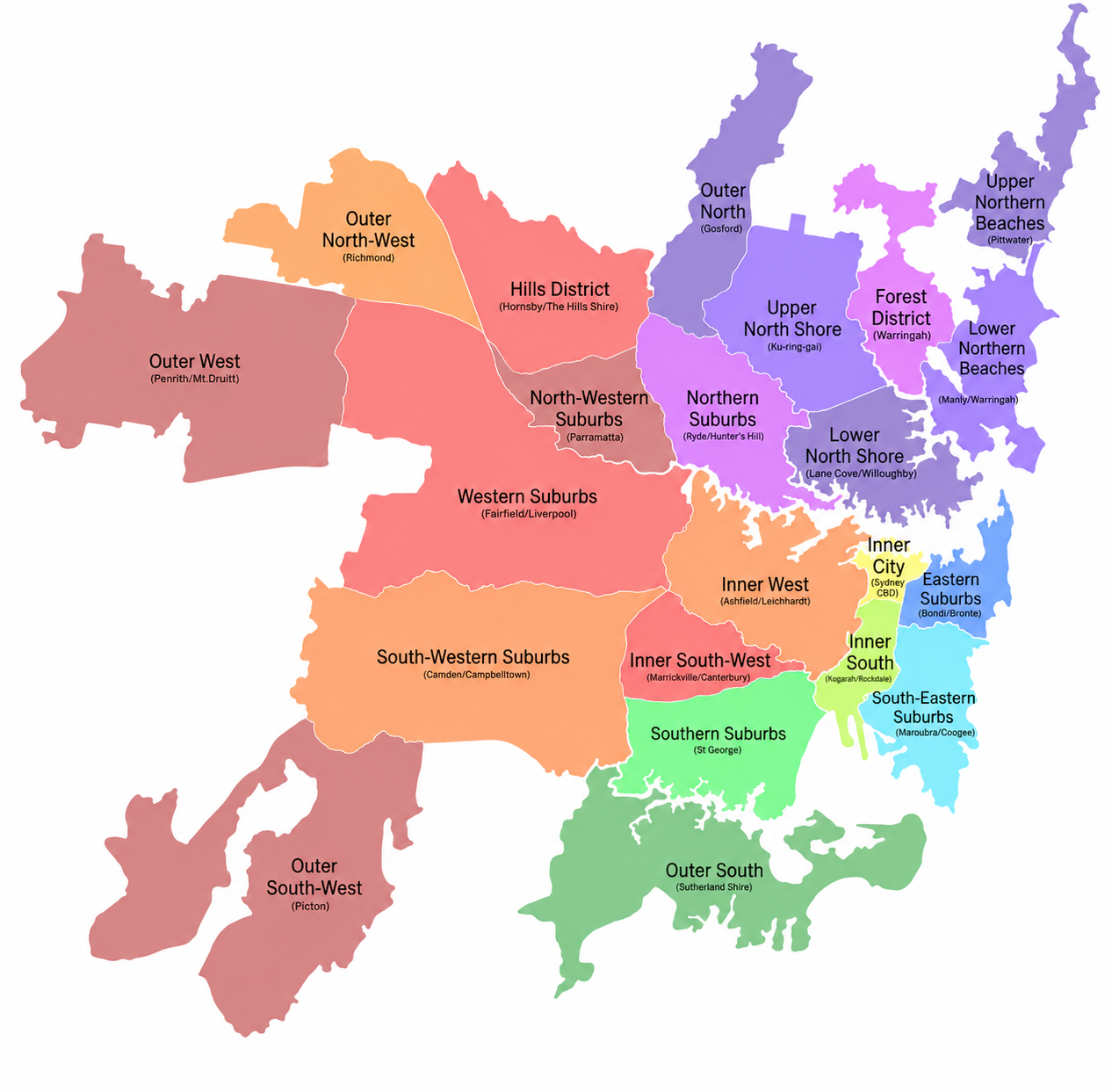 Sydney service areas map